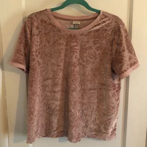 Pink velvet print top